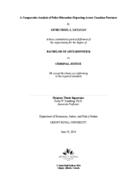 A comparative analysis of police misconduct reporting across Canadian provinces
