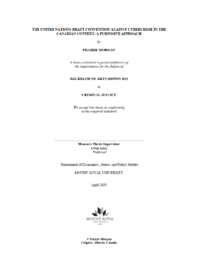 The United Nations draft convention against cybercrime in the Canadian context: a purposive approach