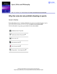 Why the rules do not prohibit cheating in sports