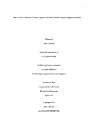 The Canadian genocide: colonial legacies and sexual violence against Indigenous women