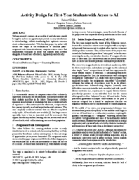 Activity design for first-year students with access to AI