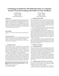 A pedagogical model for soft-skill education in computer science: pass/fail grading with public in-class feedback