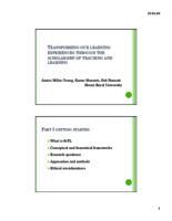 Transforming our Learning Experiences through the Scholarship of Teaching and Learning