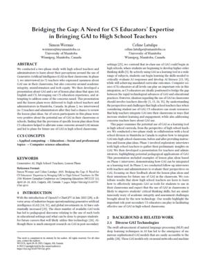 Bridging the gap: a need for CS educators' expertise in bringing GAI to high school teachers