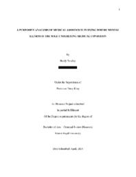 A purposive analysis of medical assistance in dying where mental illness is the sole underlying medical condition