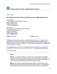 Mixed methods research in library and information science: a methodological review