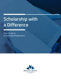 Scholarship with a Difference: Your Guide to Knowledge Mobilization
