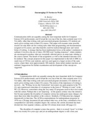 Encouraging CS Novices to Write