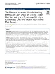 The effects of increased midsole bending stiffness of sports shoes on muscle-tendon unit shortening and shortening velocity: a randomized crossover trial in recreational male runners