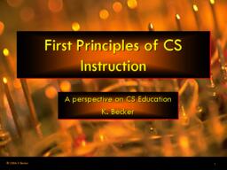 First principles of CS instruction
