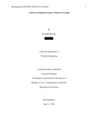 A review of intimate partner violence in Canada