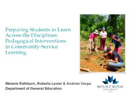 Preparing Students to Learn Across the Disciplines: Pedagogical Interventions in Community-Service Learning