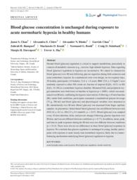 Blood glucose concentration is unchanged during exposure to acute normobaric hypoxia in healthy humans