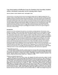 Case study analysis of reflective essays by chemistry post-secondary students within a lab-based community service learning water project