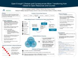 Open Enough? Choices and Consequences When Transitioning From Closed to Open Resources and Courses