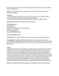 Physiological and cognitive measures during prolonged sitting: Comparisons between a standard and multi-axial office chair