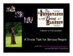 The Importance of Being Earnest