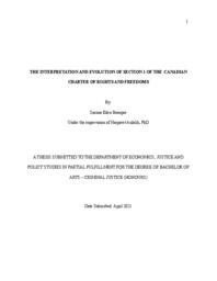 The interpretation and evolution of Section 1 of the Canadian Charter of Rights and Freedoms