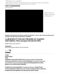 La gènèration Zn'est pas intèressèe par la gestion intermèdiaire. Voici pourquoi elle devrait l'être