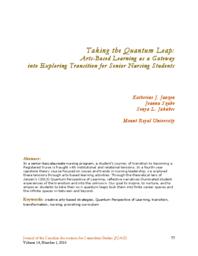 Taking the quantum leap: arts-based learning as a gateway into exploring transition for senior nursing students