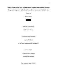 Tangible change or deaf ears?: An exploration of Canadian justice and juris doctorate programs in response to the Truth and Reconciliation Commission’s Calls to Action