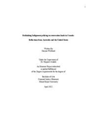 Rethinking Indigenous policing on reservation lands in Canada: Reflections from Australia and the United States