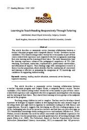 Learning to teach responsively through tutoring