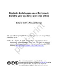Strategic digital engagement for impact: Building your academic presence online
