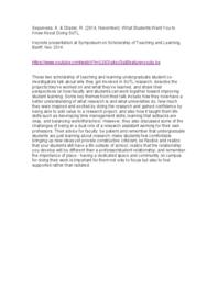 What students want you to know about conducting SoTL research