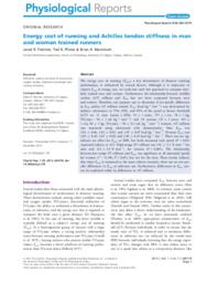 Energy cost of running and Achilles tendon stiffness in man and woman trained runners