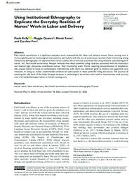 Using institutional ethnography to explicate the everyday realities of nurses' work in labor and delivery