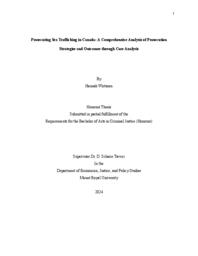 Prosecuting sex trafficking in Canada: a comprehensive analysis of prosecution strategies and outcomes through case analysis