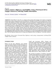 Citizen, science, highways, and wildlife: Using a web-based GIS to engage citizens in collecting wildlife information