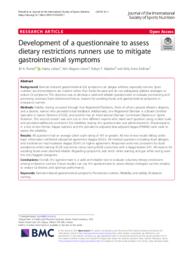Development of a questionnaire to assess dietary restrictions runners use to mitigate gastrointestinal symptoms