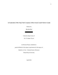 An exploration of how rape myth acceptance affects sexual assault trials in Canada