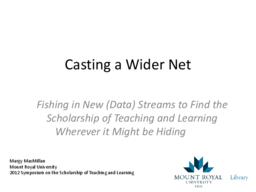 Casting a wider net - searching for SoTL in all the right places, and organizing what you find.