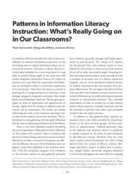 Patterns in Information Literacy Instruction: What’s Really Going on in Our Classrooms?