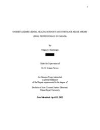Understanding mental health, burnout, and substance abuse among legal professionals in Canada