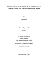 Does Scandinavian exceptionalism create humane prisons? A comparative analysis of Norwegian and Canadian prisons