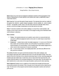 Mapping library resources - an interactive exercise.