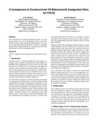 Measuring the Effectiveness of Constructivist and Behaviourist Assignments in CS102