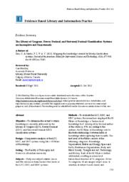 Evidence Summary: The Library of Congress, Dewey Decimal, and Universal Decimal Classification Systems are Incomplete and Unsystematic