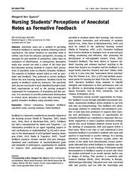 Nursing student's perceptions of anecdotal notes as formative feedback
