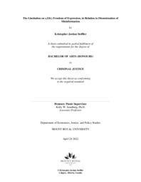 The limitation of misinformation under the Canadian Charter of Rights and Freedoms