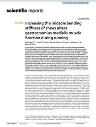 Increasing the midsole bending stiffness of shoes alters gastrocnemius medialis muscle function during running