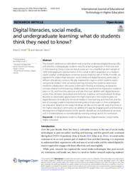 Digital literacies, social media, and undergraduate learning: what do students think they need to know?