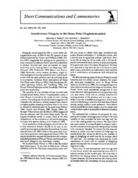 Asynchronous polygyny in the house wren (troglodytes aedon)