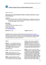 Editors View the Continuous Publication Model as a Satisfactory Alternative for Open Access LIS Journals [Evidence Summary]