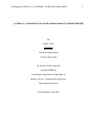 A critical assessment of Mr. Big operations by Canada's police