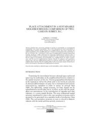 Place attachment in a sustainable neighbourhood: comparison of two cases in Surrey, B.C